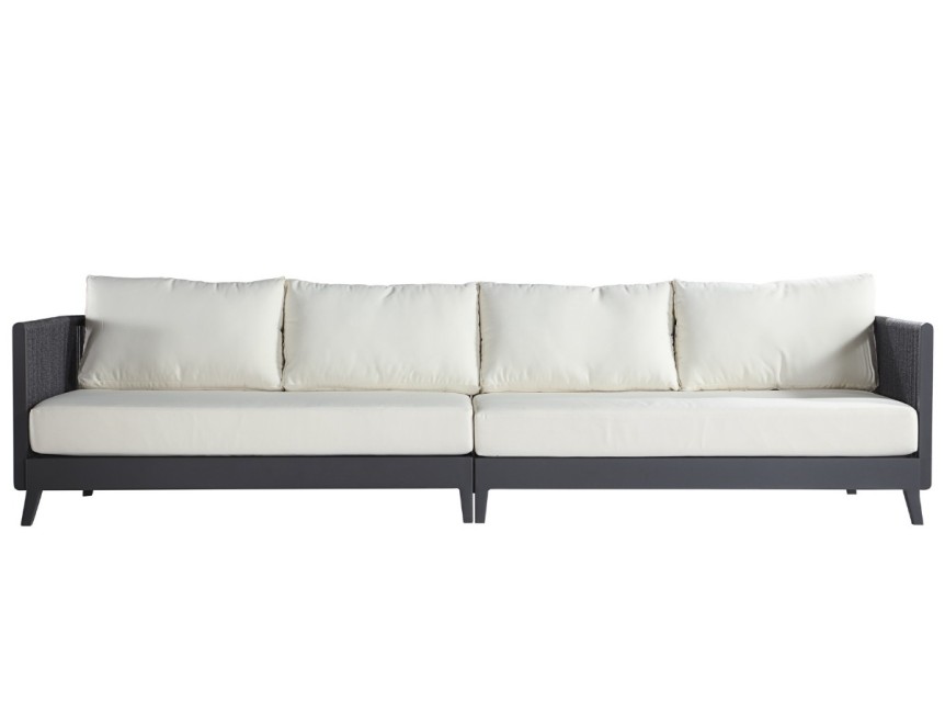 Struttura in alluminio e intreccio in corda per uso esterno