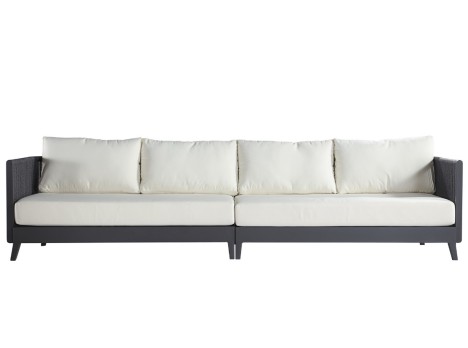 Struttura in alluminio e intreccio in corda per uso esterno