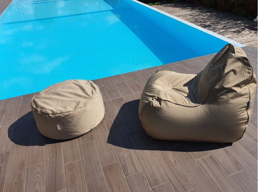 Pouf da giardino in tessuto morbido