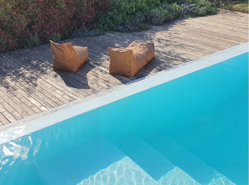 Outdoor beanbag lounge