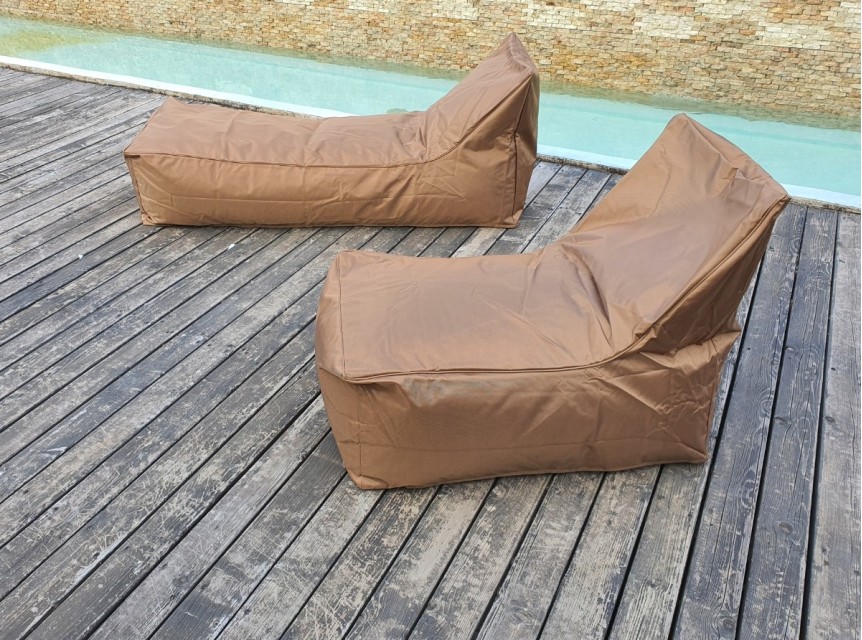 Lettino da giardino in tessuto per esterni