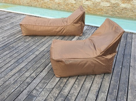 Lettino da giardino in tessuto per esterni
