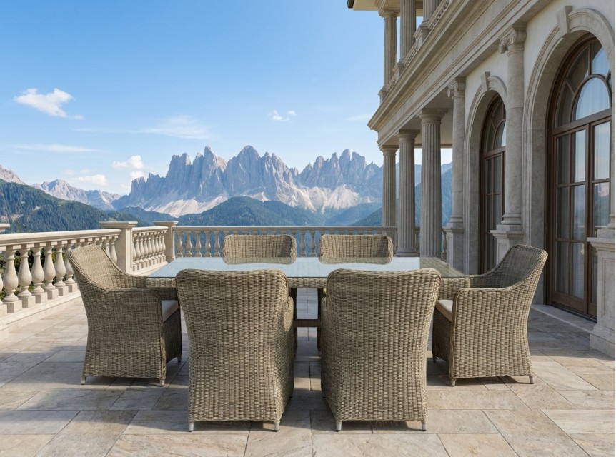 Tavolo da giardino sei posti stile classico