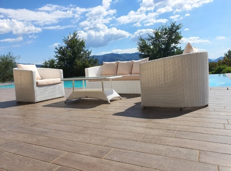 Salotto comodo per giardino  in rattan sintetico