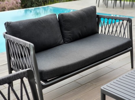 Salotto per esterno di design in alluminio e corda di alta qualità