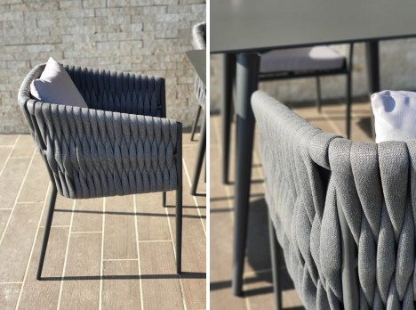 Poltroncine in alluminio e corda per esterno