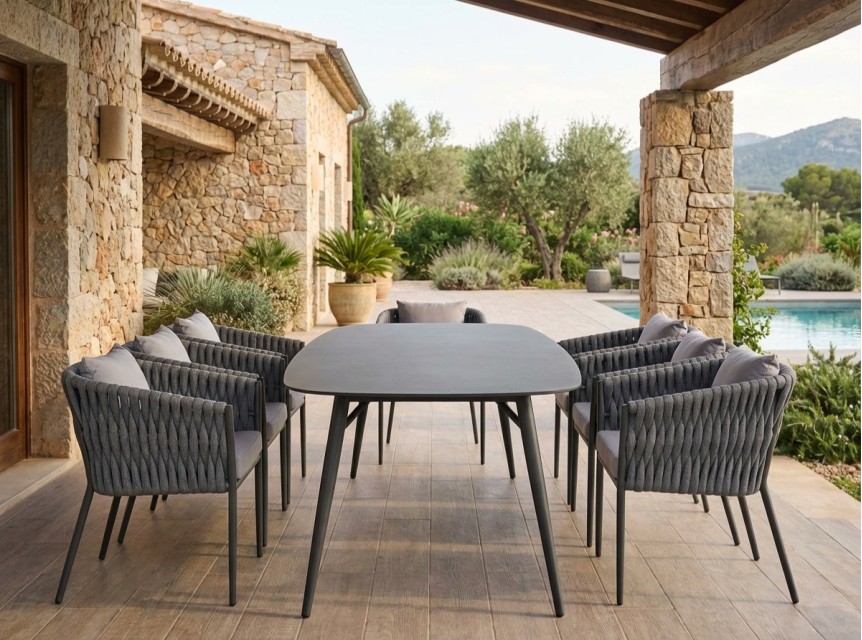 Tavolo per esterno di grandi dimensioni per otto persone