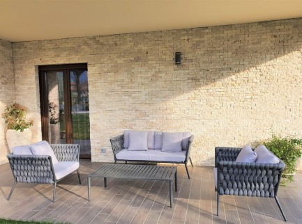 Salotto per esterno di design in corda di tessuto