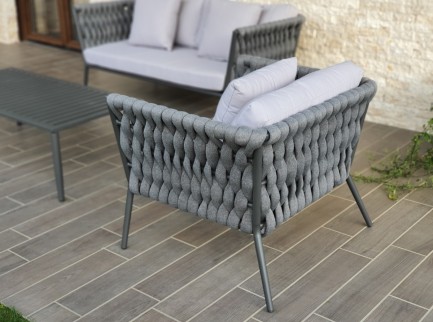 Salotto per esterno di design in corda di tessuto 2