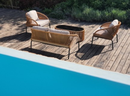 Salottino da esterno di design in alluminio e corda 2