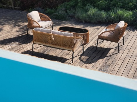 Salottino da giardino elegante in corda