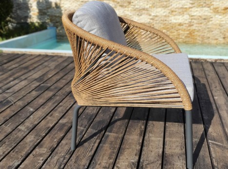 Salotto da giardino elegante in corda