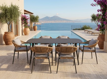 Tavolo da esterno sei posti di design Calipso