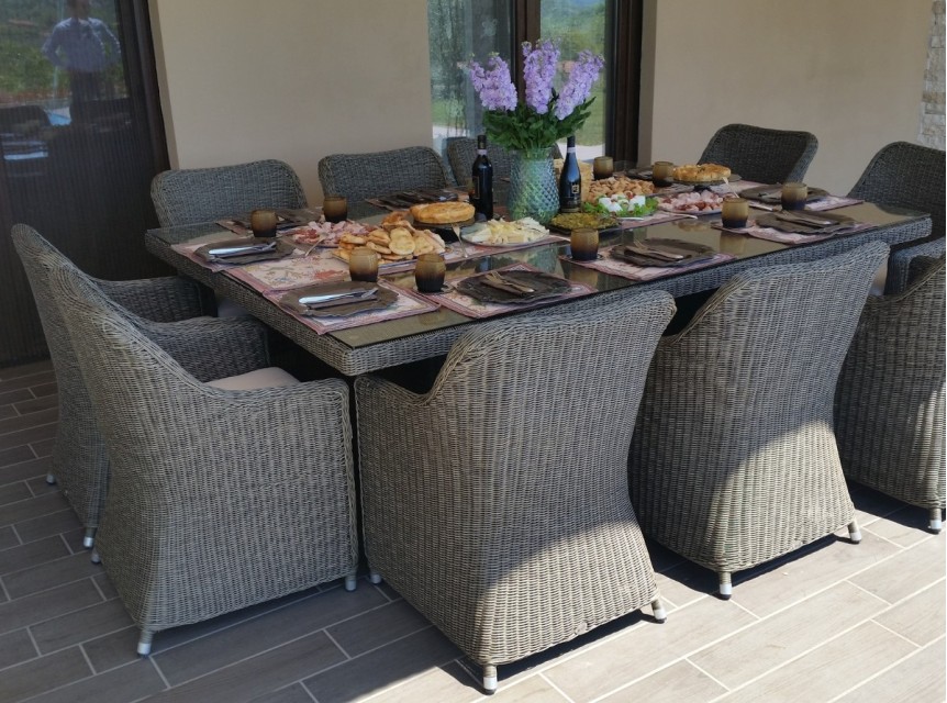 Poltrona da giardino in stile classico colore grigio