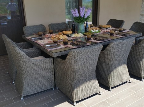 Poltrona da giardino in stile classico colore grigio