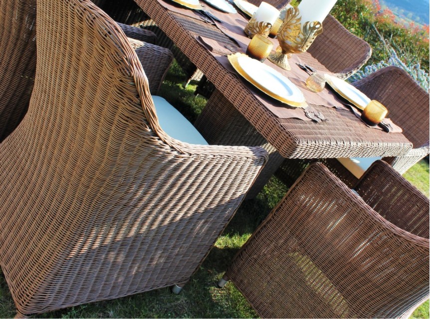 Poltrona per relax da giardino in fibra sintetica tonda