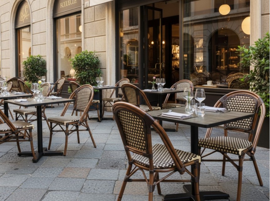 Sedia bistro parigina per arredo bar esterno