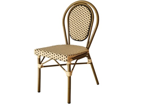 Sedia bistro in alluminio e rattan sintetico