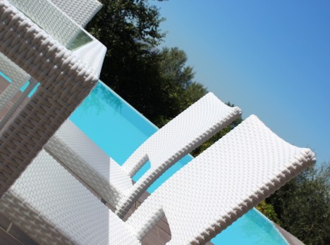 Sedie in rattan sintetico bianco