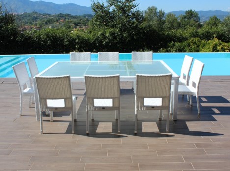 Tavolo dieci posti per esterno grandi dimensioni