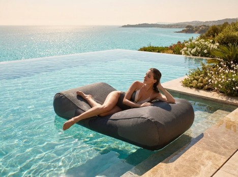 Lettino galleggiante per piscina in tessuto ergonomico