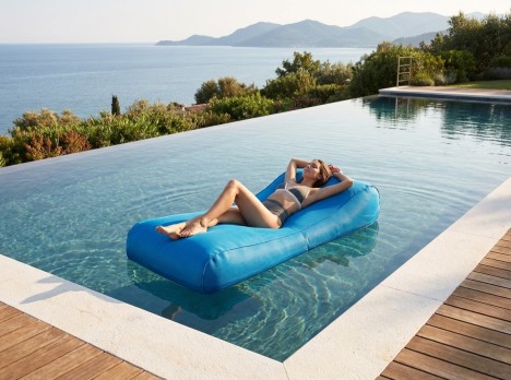 Lettino galleggiante Aqua turchese in tessuto