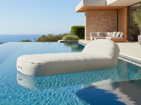Lettino galleggiante per piscina con schienale ergonomico per un relax totale