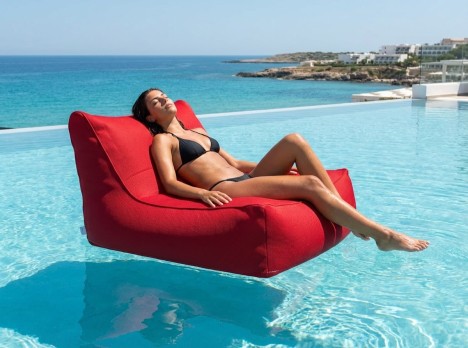 Poltrona da piscina imbottita in tessuto