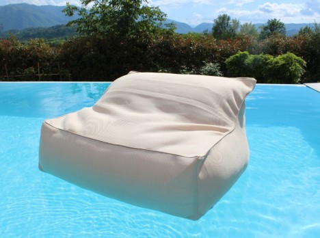 Poltrona galleggiante due posti Aqua colore tortora, comfort ergonomico e galleggiabilità avanzata