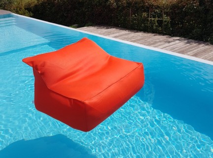 Poltrona galleggiante imbottita in tessuto Arancio
