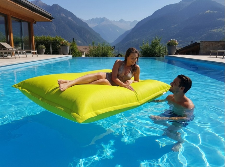 Cuscino galleggiante colorato in tessuto outdoor