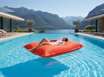 Maxi cuscino galleggiante in tessuto per piscina