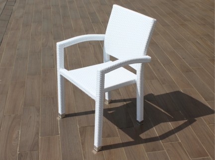 Poltroncina in rattan sintetico bianco Greta 2