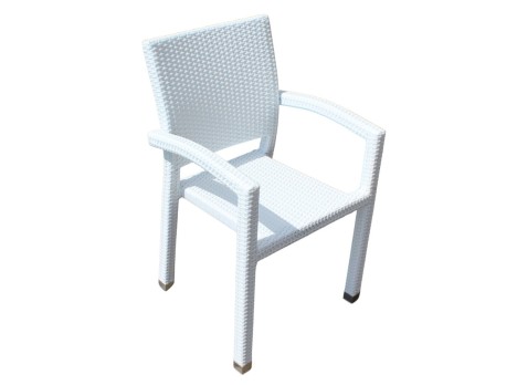 Poltroncina in rattan sintetico bianco Greta