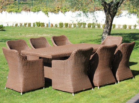 Tavolo da esterno in stile classico Wusa brown da otto posti