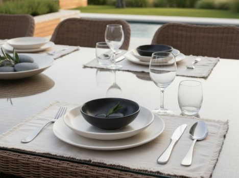 Tavolo per esterno di design in fibra sintetica