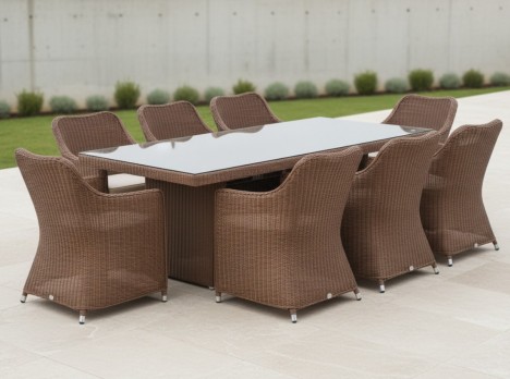 tavolo per esterno stile classico intrecciato a mano