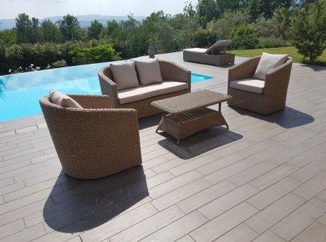 Salotto per esterno di design in fibra sintetica Deva