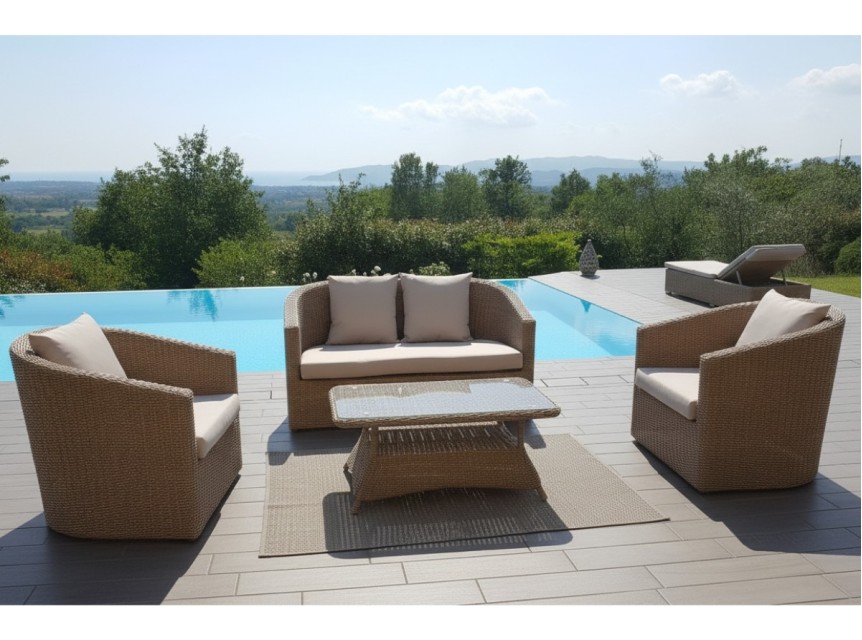 Salottino da giardino in rattan sintetico di qualità