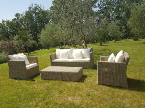 Salottino da giardino grandi dimensioni in fibra sintetica