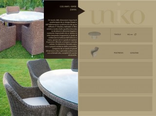 Tavolo tondo da giardino in rattan