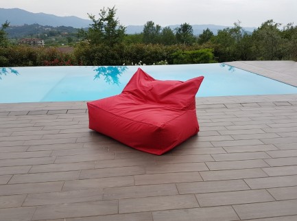 Poltrona a sacco due posti per esterno in tessuto outdoor rosso 2