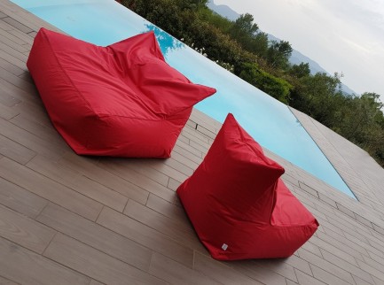 Poltroncina da esterno in tessuto rosso 2