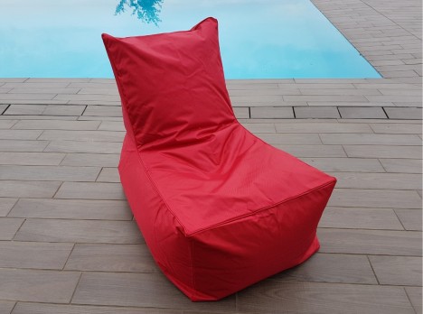 Poltroncina da giardino imbottita in tessuto colore rosso