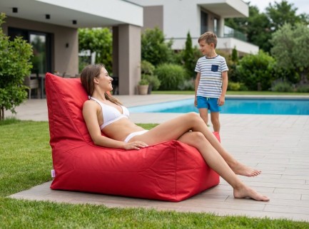 Poltroncina da esterno in tessuto rosso