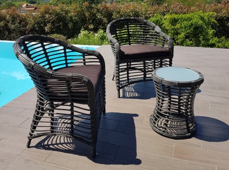 Set due posti per esterno con poltrone