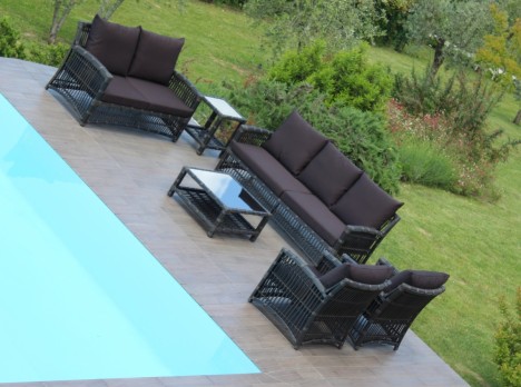 Salotto da esterno in rattan sintetico di design