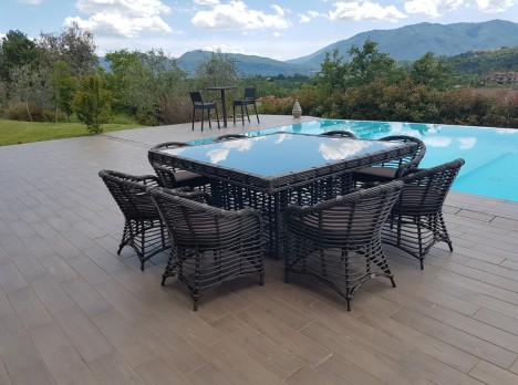 Tavolo da esterno Noor con poltrone