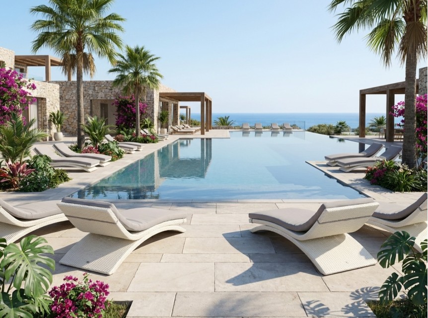 Sdraio lettino da esterno per arredo resort contract