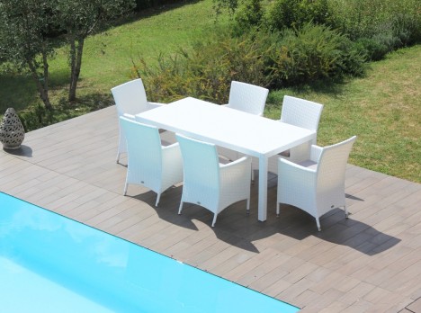 Set classico da esterno tavolo e poltrone sei posti